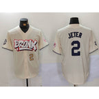 New York Yankees #2 Derek Jeter Cream Fotopoulosg Limited Stitched Jerseys