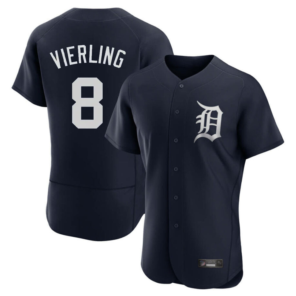 Detroit Tigers #8 Matt Vierling Player Navy Fotopoulosg Limited Elite Home Stitched Jerseys