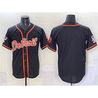 Detroit Tigers Blank Black Fotopoulosg With Patch Cool Base Stitched Jersey