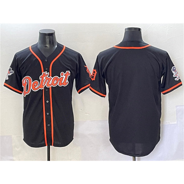Detroit Tigers Blank Black Fotopoulosg With Patch Cool Base Stitched Jersey