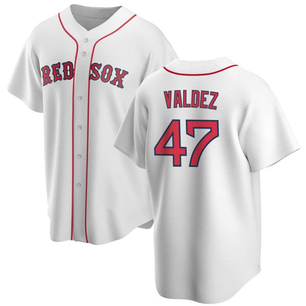 Boston Red Sox #47 Enmanuel Valdez White Fotopoulosg Cool Base Stitched Jersey