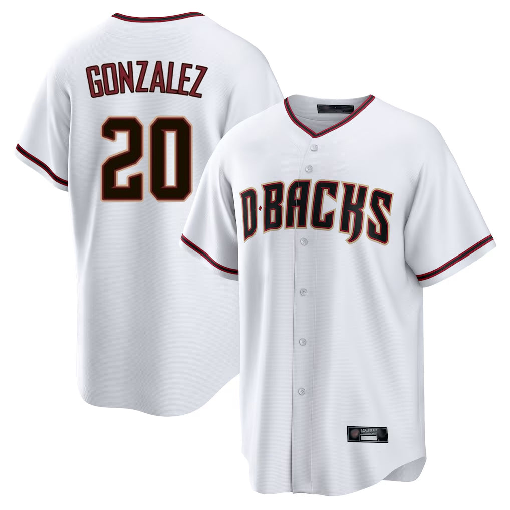 Arizona Diamondbacks #20 Luis Gonzalez Player White Fotopoulosg Home Game Stitched Jerseys