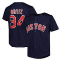 Boston Red Sox #34 David Ortiz Player Navy Fotopoulosg Mitchell & Ness Cooperstown Collection Mesh Home Stitched Jerseys