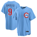 Chicago Cubs #9 Miguel Amaya Player Light Blue Fotopoulosg Home Game Stitched Jerseys