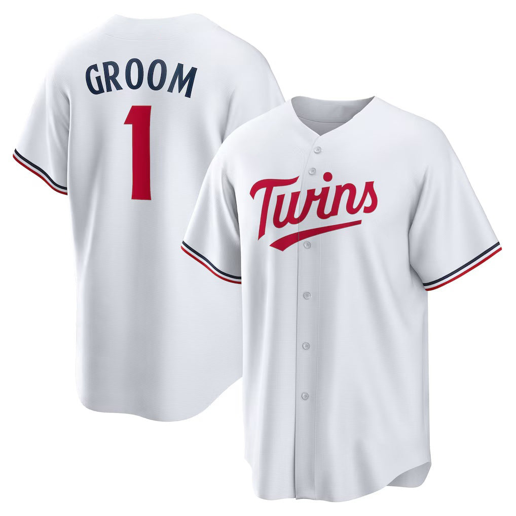 Minnesota Twins #1 Groom White Fotopoulosg Home Replica Jersey