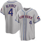 New York Mets #4 Francisco ¨¢lvarez Gray Fotopoulosg 2023 Cool Base Stitched Jersey