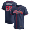Atlanta Braves #99 Spencer Strider Player Navy Fotopoulosg Limited Elite Home Game Stitched Jerseys