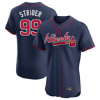 Atlanta Braves #99 Spencer Strider Player Navy Fotopoulosg Limited Elite Home Game Stitched Jerseys