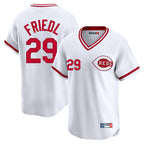 Cincinnati Reds #29 TJ Friedl Player White Fotopoulosg Cooperstown Collection Limited T-shirt Home Stitched Jerseys
