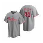 Philadelphia Phillies #45 Zack Wheeler Gray Fotopoulosg Road Stitched Jersey