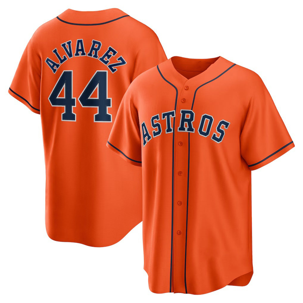 Houston Astros #44 Yordan ¨¢lvarez Orange Fotopoulosg Alternate Replica Player Jersey