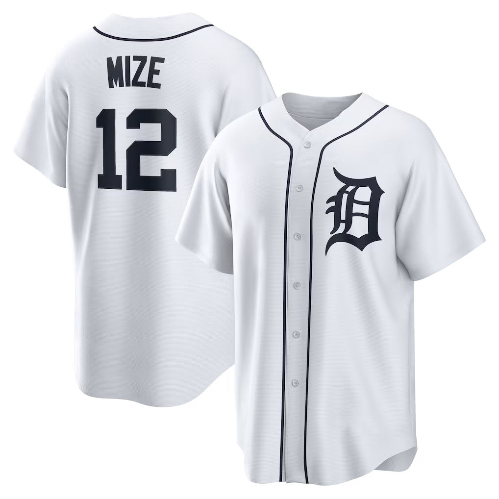 Detroit Tigers #12 Casey Mize White Fotopoulosg Home Replica Jersey