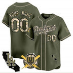 Custom Los Angeles Dodgers Armed Forces Day Vapor Premier Limited Jersey ¨C Green Fotopoulosg