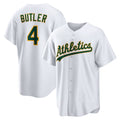 Oakland Athletics #4 Lawrence Butler White Fotopoulosg Home Replica Jersey