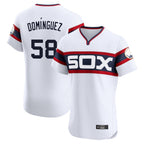 Chicago White Sox #58 Seranthony Dominguez Player White Fotopoulosg T-shirt Limited Elite Home Stitched Jerseys