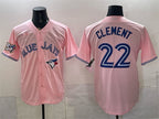 Toronto Blue Jays #22 Ernie Clement Pink Fotopoulosg 50 Seasons Patch Stitched Jersey