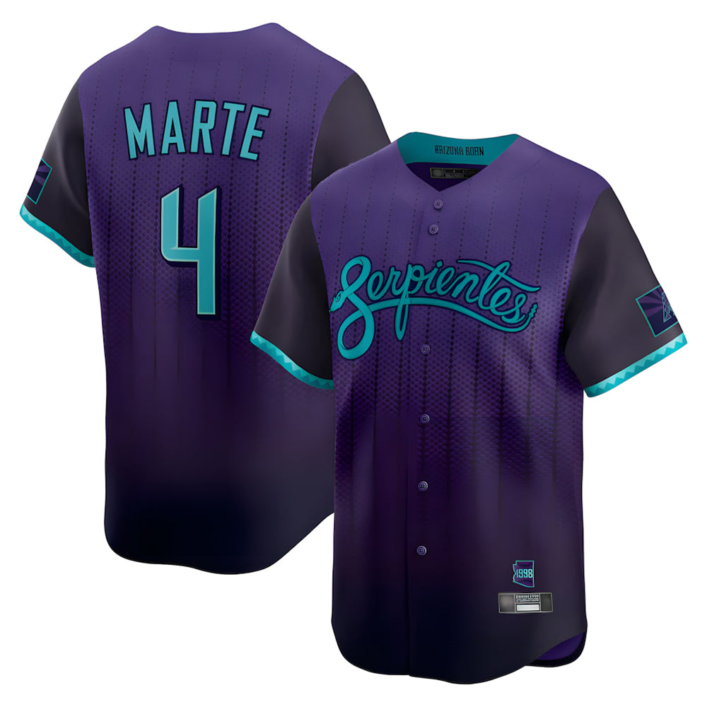Arizona Diamondbacks #4 Ketel Marte Player Purple Fotopoulosg City Connect Limited Home Game Stitched Jerseys