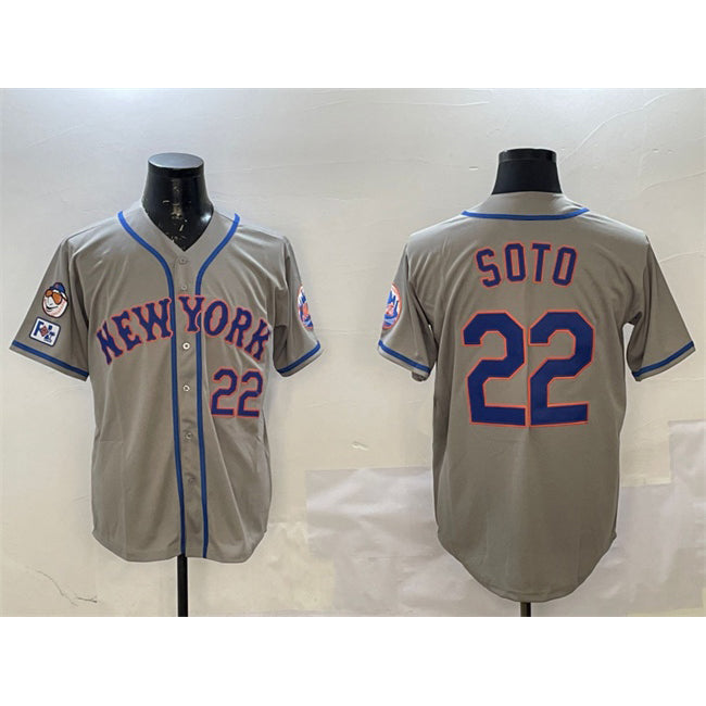 New York Mets #22 Juan Soto Grey Fotopoulosg 2025 Spring Training Alternate Limited Stitched Jersey