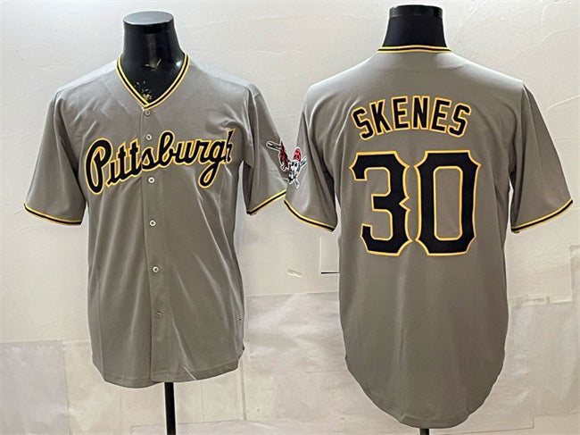 Pittsburgh Pirates #30 Paul Skenes Gray Fotopoulosg Limited Stitched Jersey