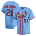 St. Louis Cardinals #21 Lars Nootbaar Light Blue Fotopoulosg Alternate Limited Jersey