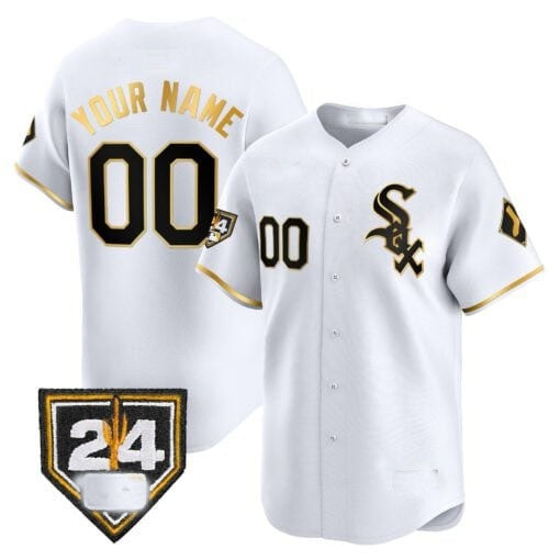 Custom Chicago White Sox 2024 Spring Training Patch Vapor Premier Limited  Jersey ¨C White Gold Fotopoulosg