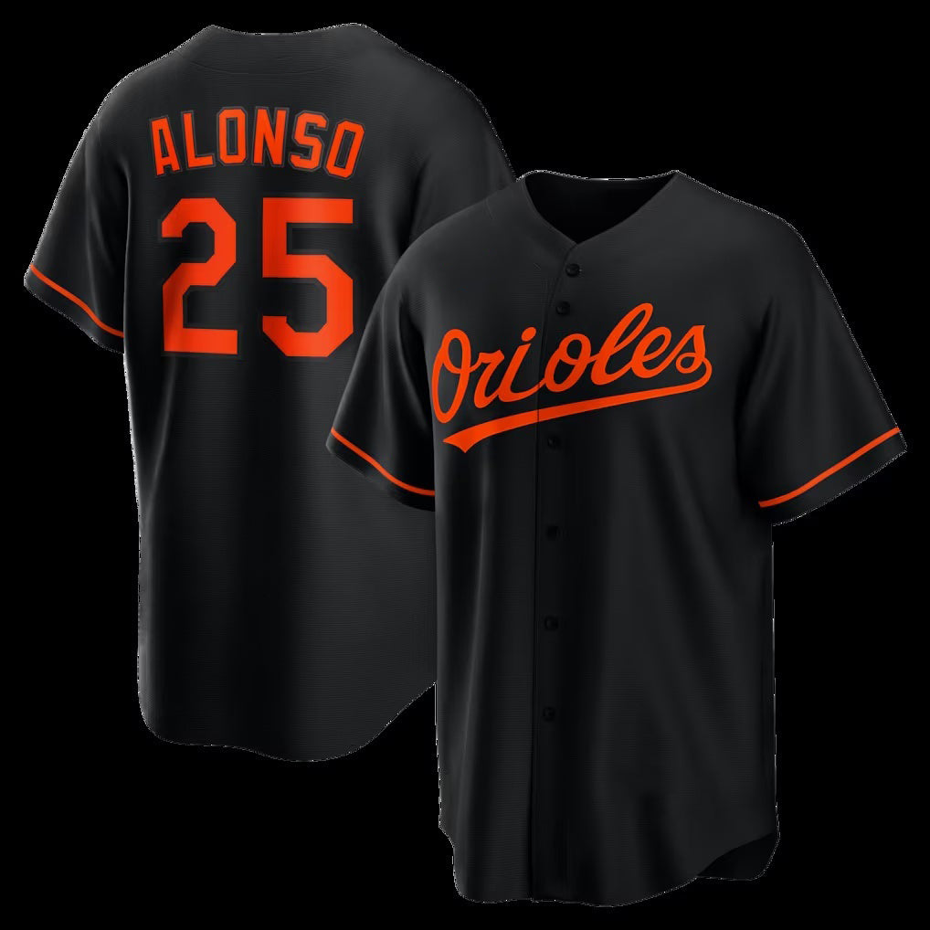 Baltimore Orioles #25 Pete Alonso Black Fotopoulosg Alternate Replica Jersey