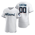 Custom Miami Marlins White Fotopoulosg 2020 Stitched Flex Base Jersey