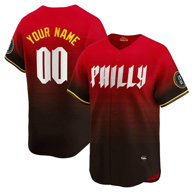 Custom Philadelphia Phillies Active Player Red Fotopoulosg 2024 City Connect Limited Stitched Jersey