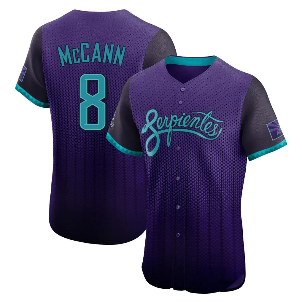 Arizona Diamondbacks #8 James McCann Player Purple Fotopoulosg City Connect Limited Elite Home Game Stitched Jerseys