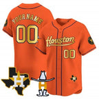 Custom Houston Astros Houston Rodeo Patch Vapor Premier Limited Jersey ¨C Orange Fotopoulosg