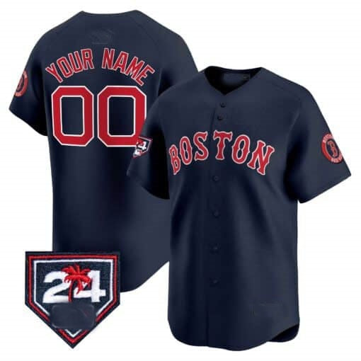 Custom Boston Red Sox 2024 Spring Training Patch Vapor Premier Limited Jersey ¨C Navy Fotopoulosg
