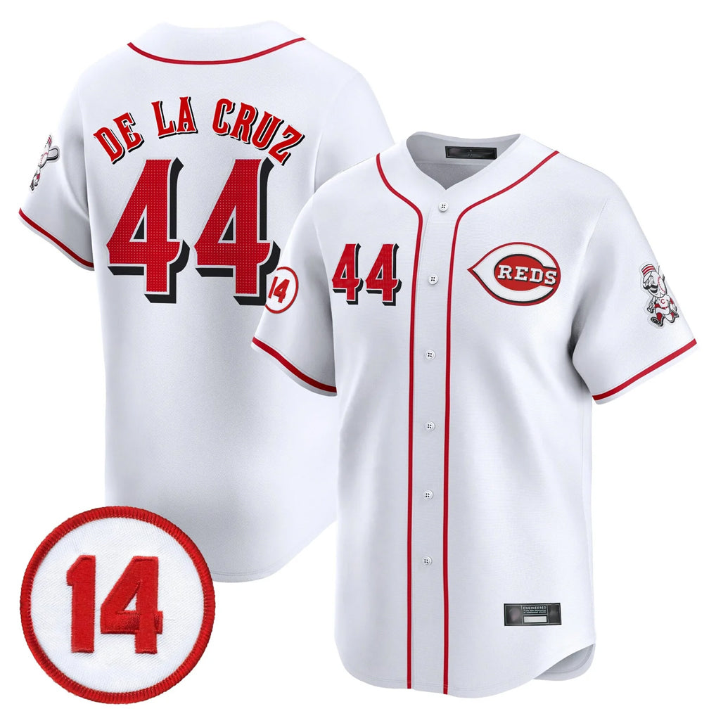 Cincinnati Reds #44 Elly De La Cruz Player White Fotopoulosg Vapor Premier Limited Home Stitched Jerseys