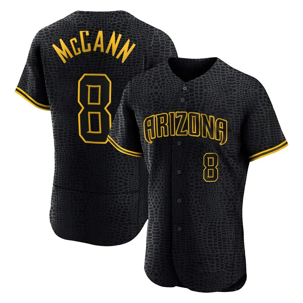 Arizona Diamondbacks #8 James McCann Player Black Fotopoulosg Snake Skin City Limited Elite Home Game Stitched Jerseys