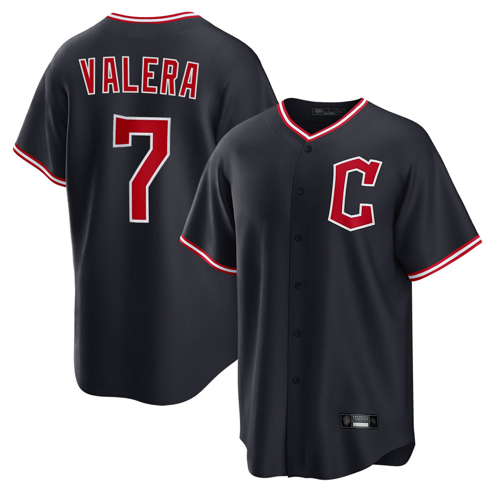 Cleveland Guardians #7 George Valera Player Navy Fotopoulosg Home Game Stitched Jerseys