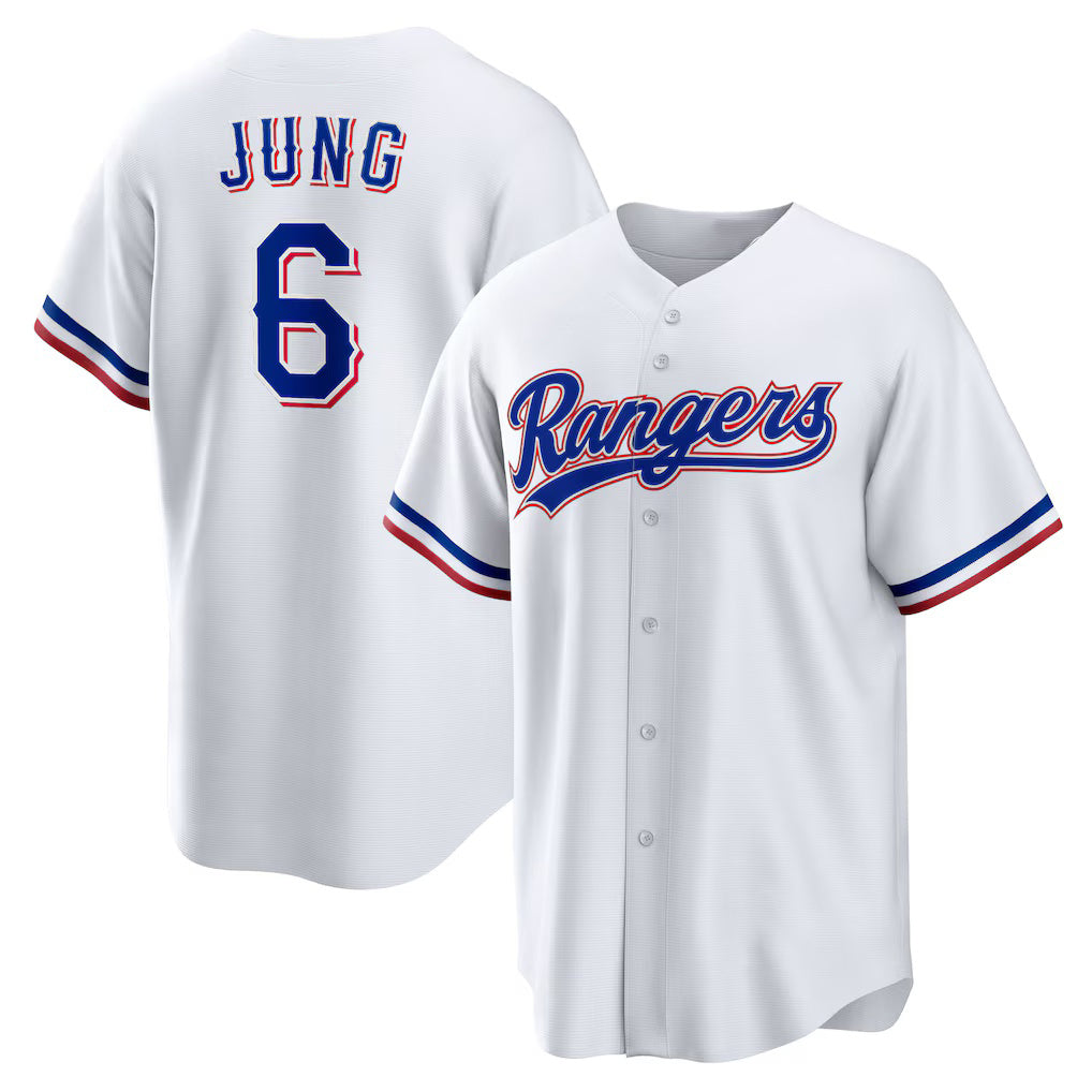 Texas Rangers #6 Josh Jung White Fotopoulosg Replica Player Jersey