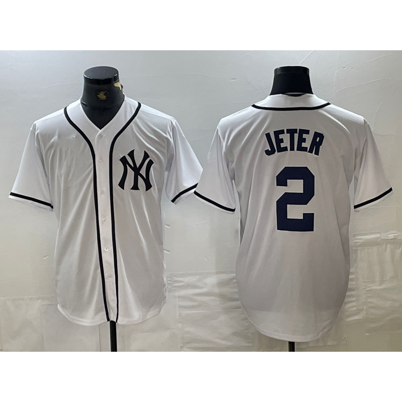 New York Yankees #2 Derek Jeter White Fotopoulosg Fashion Cool Base Jersey