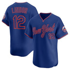 New York Mets #12 Francisco Lindor Royal Fotopoulosg Alternate Limited Player Jersey
