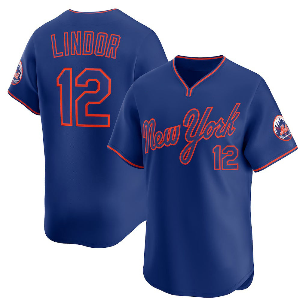 New York Mets #12 Francisco Lindor Royal Fotopoulosg Alternate Limited Player Jersey
