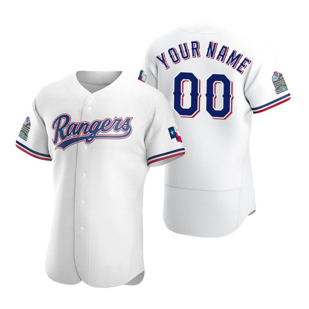 Custom Texas Rangers White Fotopoulosg Stitched Flex Base 2020 Home Jersey