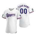 Custom Texas Rangers White Fotopoulosg Stitched Flex Base 2020 Home Jersey
