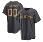 Custom Cleveland Guardians Active Player Charcoal Fotopoulosg 2022 All-Star Cool Base Stitched Jersey