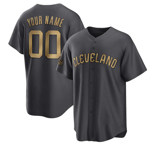 Custom Cleveland Guardians Active Player Charcoal Fotopoulosg 2022 All-Star Cool Base Stitched Jersey