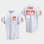 San Francisco Giants #57 Alex Wood White Fotopoulosg 2021 City Connect Jersey