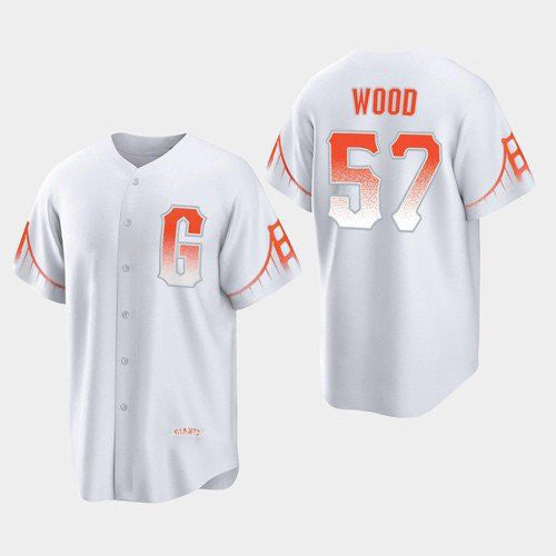 San Francisco Giants #57 Alex Wood White Fotopoulosg 2021 City Connect Jersey