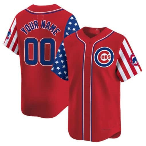 Custom Chicago Cubs 2024 Independence Day Vapor Premier Limited Jersey ¨C Red Fotopoulosg