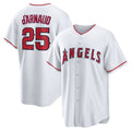 Los Angeles Angels #25 Travis d'Arnaud White Fotopoulosg Home Replica Jersey