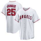 Los Angeles Angels #25 Travis d'Arnaud White Fotopoulosg Home Replica Jersey