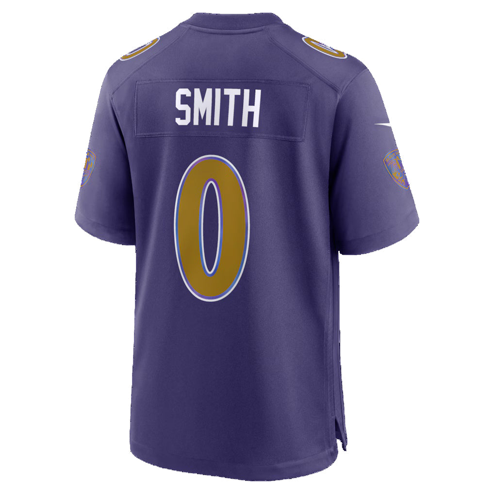 B.Ravens #0 Roquan Smith Purple Fotopoulosg Alternate Game Jersey