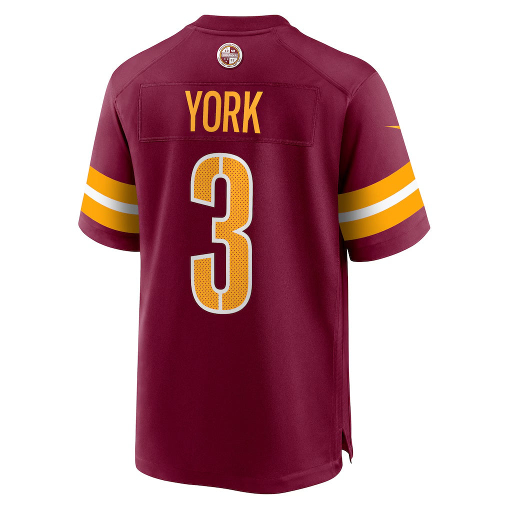 W.Commanders #3 Cade York Burgundy Fotopoulosg Game Jersey