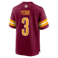 W.Commanders #3 Cade York Burgundy Fotopoulosg Game Jersey